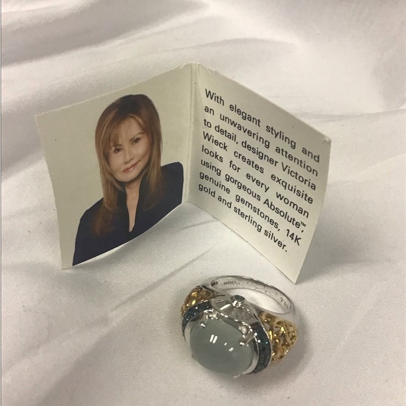 SOLD Victoria Wieck Jade ring with 14 K and sterling  silver details. SOLD. - Picture 9 of 9